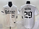 Men's Detroit Tigers #29 Tarik Skubal White Motor Gothic Edition Vapor Premier Limited Stitched Jersey,baseball caps,new era cap wholesale,wholesale hats